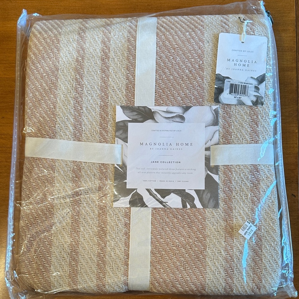 Magnolia Home Blush/Ivory Throw 50x80